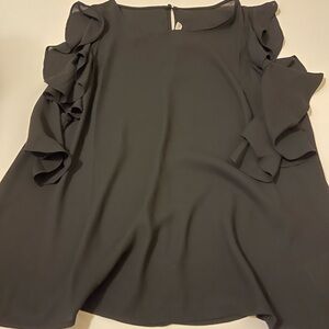 Elegant Black Ruffle Sleeve Top